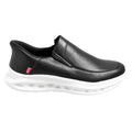 Black - Back - Duke Mens D555 Carlisle 1 Slip-on Wide Shoes