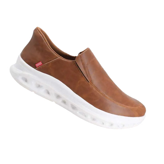 Dark Tan - Front - Duke Mens D555 Carlisle 1 Slip-on Wide Shoes