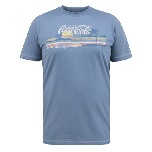 Denim Marl - Front - Duke Mens D555 Norfolk Beach Scene Coca Cola T-Shirt
