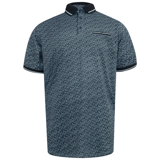 Blue - Front - Duke Mens D555 Woolwich All-Over Print Polo Shirt