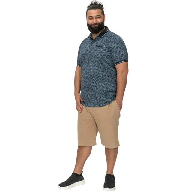 Blue - Lifestyle - Duke Mens D555 Woolwich All-Over Print Kingsize Polo Shirt