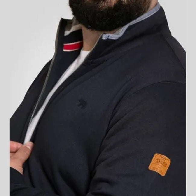 Navy - Back - Duke Mens Johnson D555 Embroidered Logo Kingsize Fleece Jacket