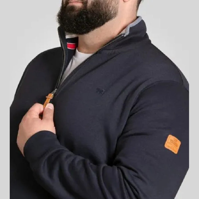 Navy - Back - Duke Mens Russel D555 Embroidered Logo Kingsize Fleece