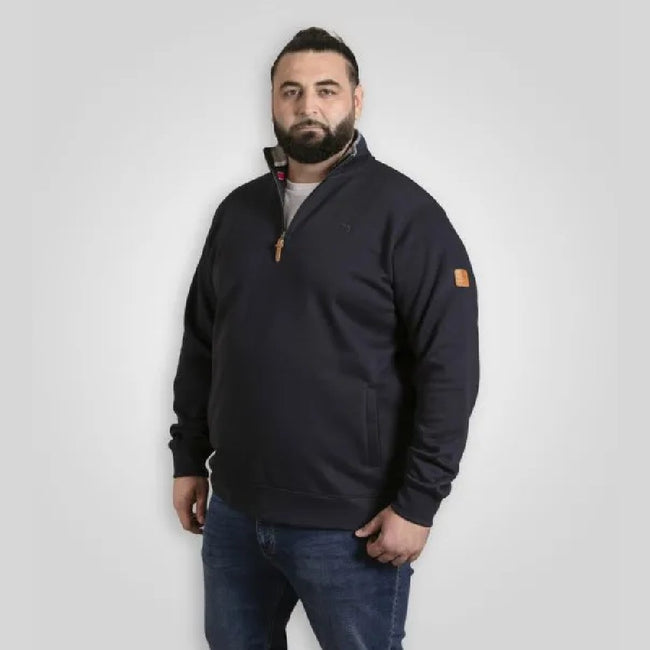 Navy - Lifestyle - Duke Mens Russel D555 Embroidered Logo Kingsize Fleece