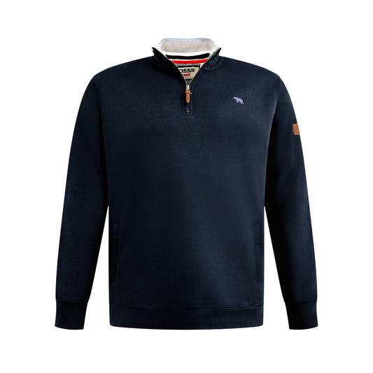 Navy - Front - Duke Mens D555 Russel Embroidered Logo Fleece Kingsize Sweatshirt
