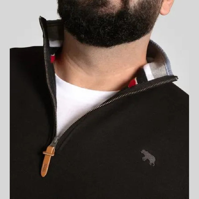 Black - Back - Duke Mens Russel D555 Embroidered Logo Kingsize Fleece