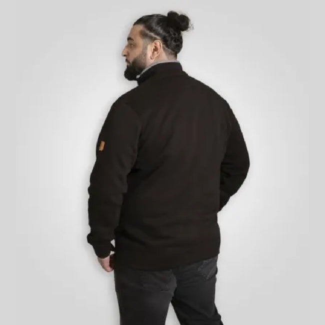 Black - Side - Duke Mens Russel D555 Embroidered Logo Kingsize Fleece