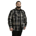 Black-Grey - Lifestyle - Duke Mens D555 Falkirk Checked Kingsize Shirt Jacket