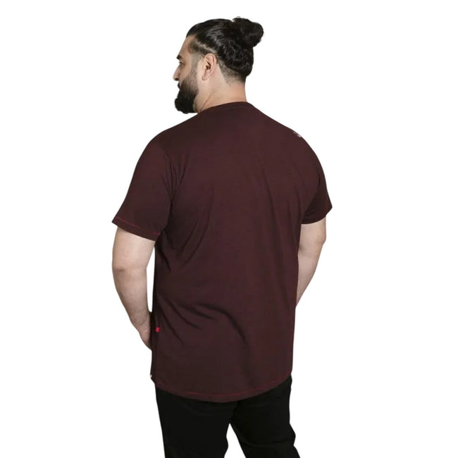 Burgundy Twist - Back - Duke Mens D555 Barnsley Guitar & Amp Kingsize T-Shirt