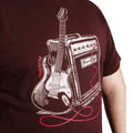 Burgundy Twist - Side - Duke Mens D555 Barnsley Guitar Kingsize T-Shirt