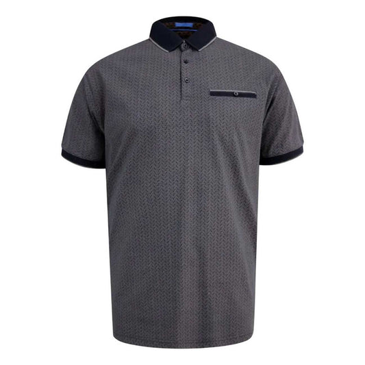 Navy - Front - Duke Mens D555 Scarborough All-Over Print Kingsize Polo Shirt