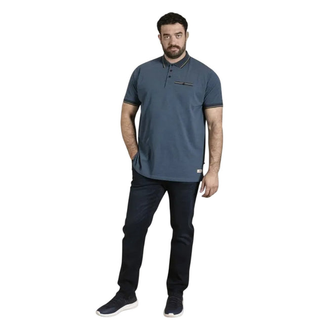 Blue - Pack Shot - Duke Mens D555 Redditch Pique Kingsize Polo Shirt