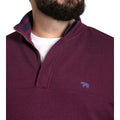 Burgundy - Side - Duke Mens D555 Lancaster Quilted Quarter Zip Kingsize Sweatshirt