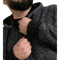 Black - Side - Duke Mens D555 Fareham Sherpa Lined Kingsize Full Zip Hoodie
