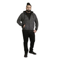 Black - Close up - Duke Mens D555 Fareham Sherpa Lined Kingsize Full Zip Hoodie