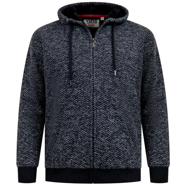 Black - Front - Duke Mens D555 Fareham Sherpa Lined Kingsize Full Zip Hoodie