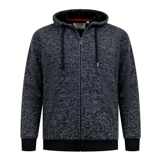 Black - Front - Duke Mens D555 Fareham Sherpa Lined Kingsize Full Zip Hoodie