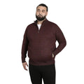 Burgundy Marl - Lifestyle - Duke Mens D555 Cramlington Knitted Quarter Zip Kingsize Sweatshirt