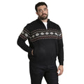 Navy Marl - Lifestyle - Duke Mens D555 Edinson Fair Isle Quarter Zip Kingsize Sweatshirt