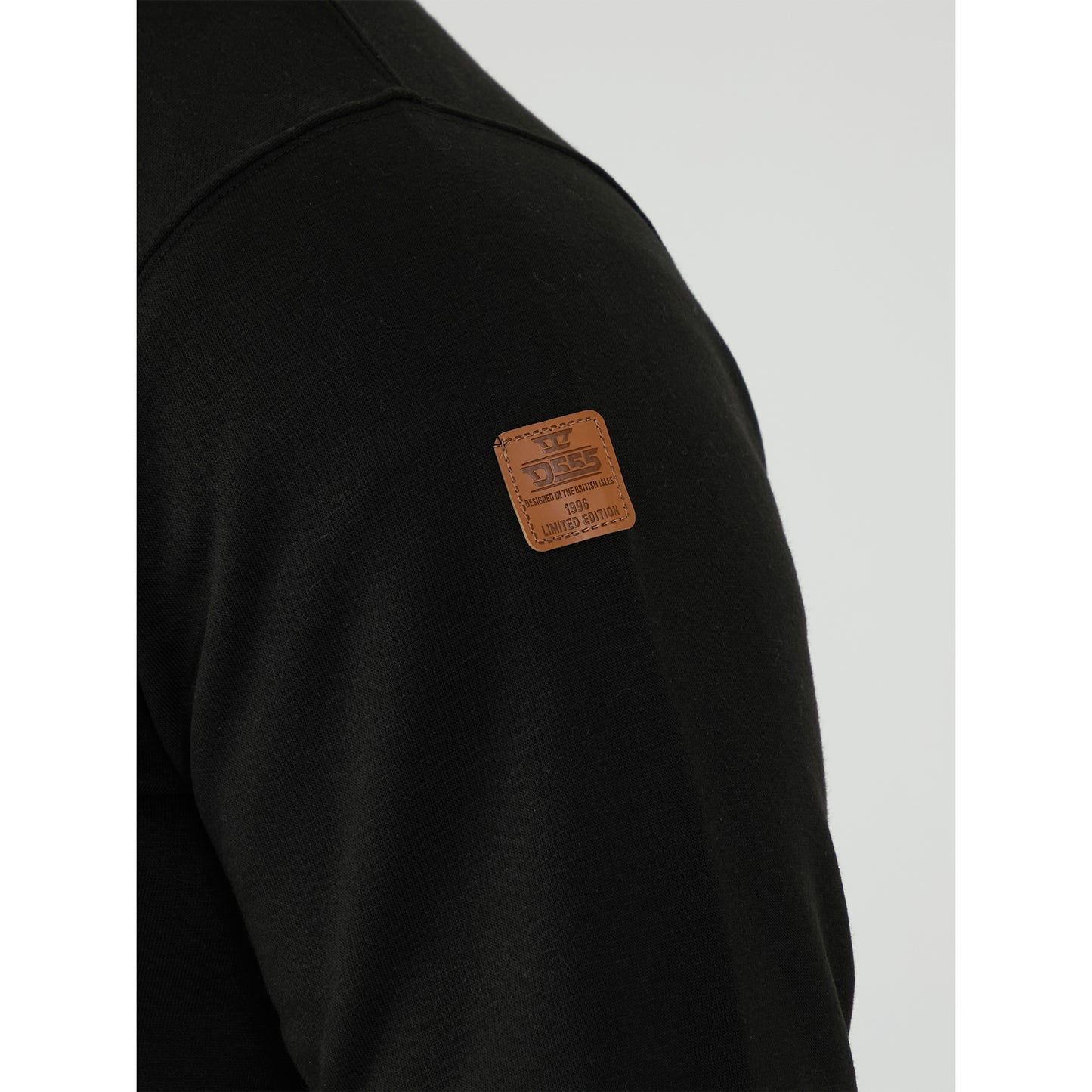 Black - Close up - Duke Mens D555 Johnson Full Zip Kingsize Sweatshirt