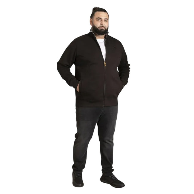 Black - Pack Shot - Duke Mens D555 Johnson Full Zip Kingsize Sweatshirt