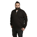 Black - Lifestyle - Duke Mens D555 Russel Quarter Zip Kingsize Fleece Top