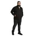 Black - Pack Shot - Duke Mens D555 Russel Quarter Zip Kingsize Fleece Top