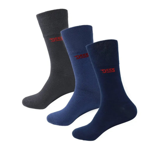 Navy-Denim-Charcoal - Front - Duke Mens Harold 2 D555 Extra Wide Socks (Pack of 3)
