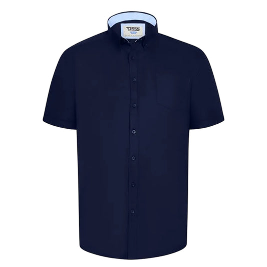 Navy - Front - Duke Mens James D555 Oxford Kingsize Tall Shirt