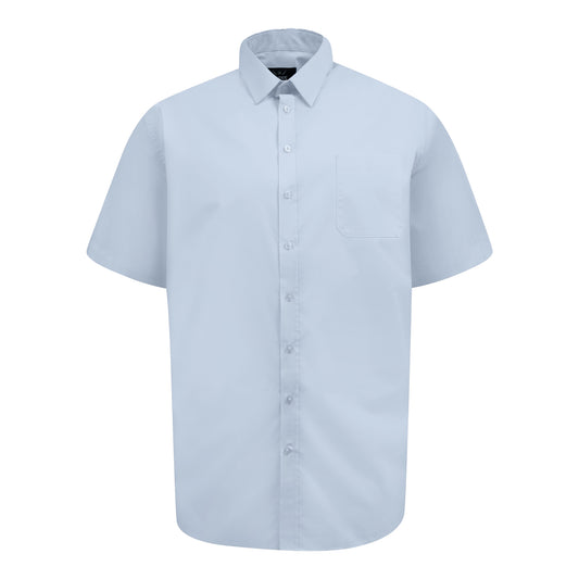 Sky Blue - Front - Duke Mens D555 Lucas Stretch Kingsize Short-Sleeved Shirt