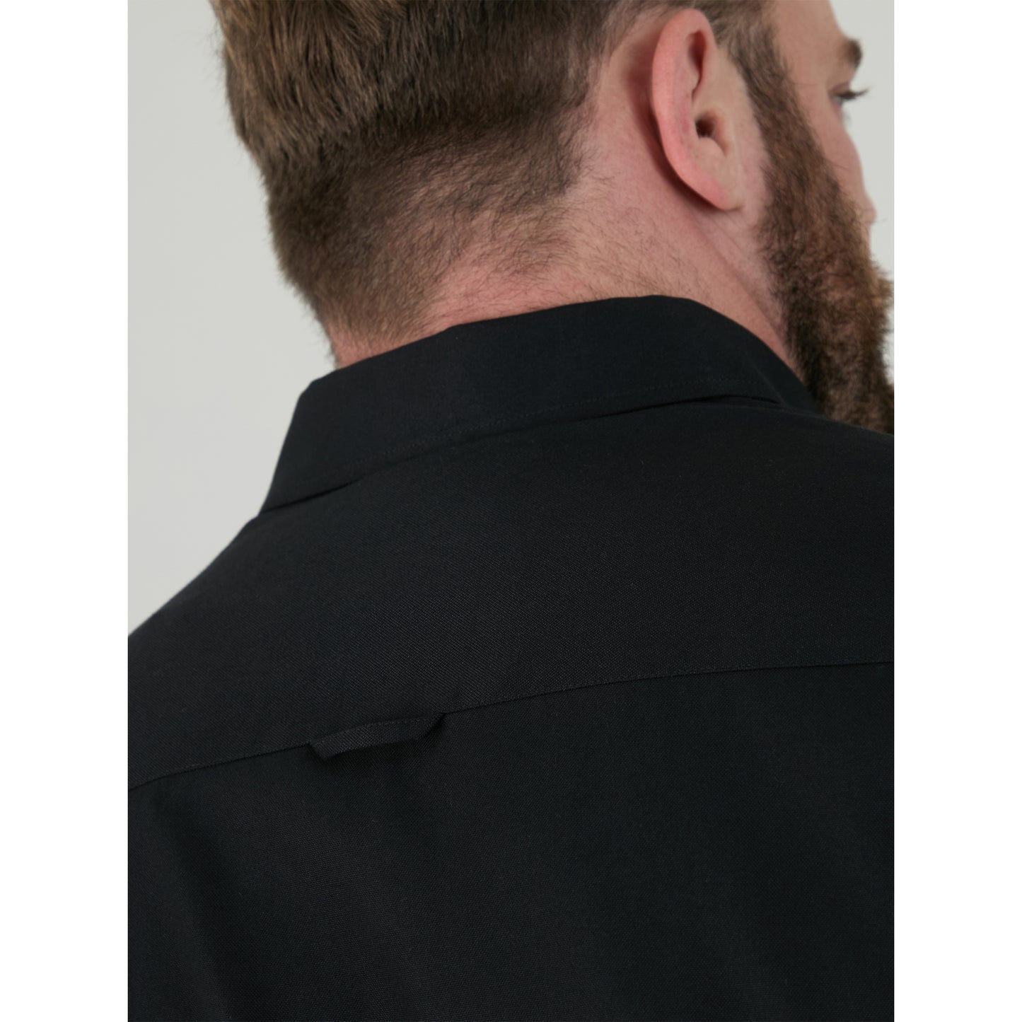 Black - Close up - Duke Mens D555 Richard Oxford Kingsize Tall Long-Sleeved Shirt
