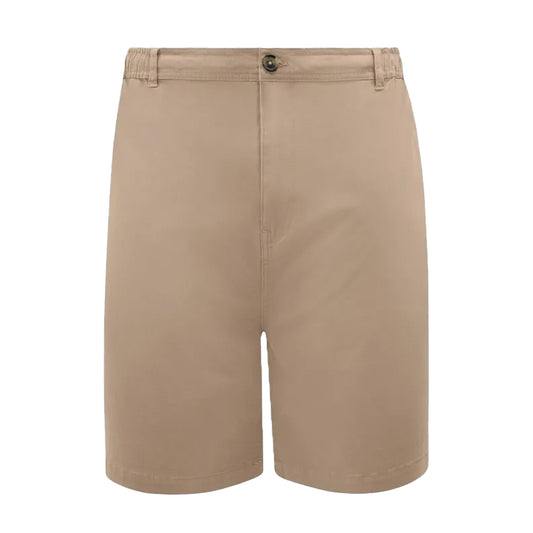 Stone - Front - Duke Mens Spencer D555 Stretch Elasticated Waist Kingsize Shorts