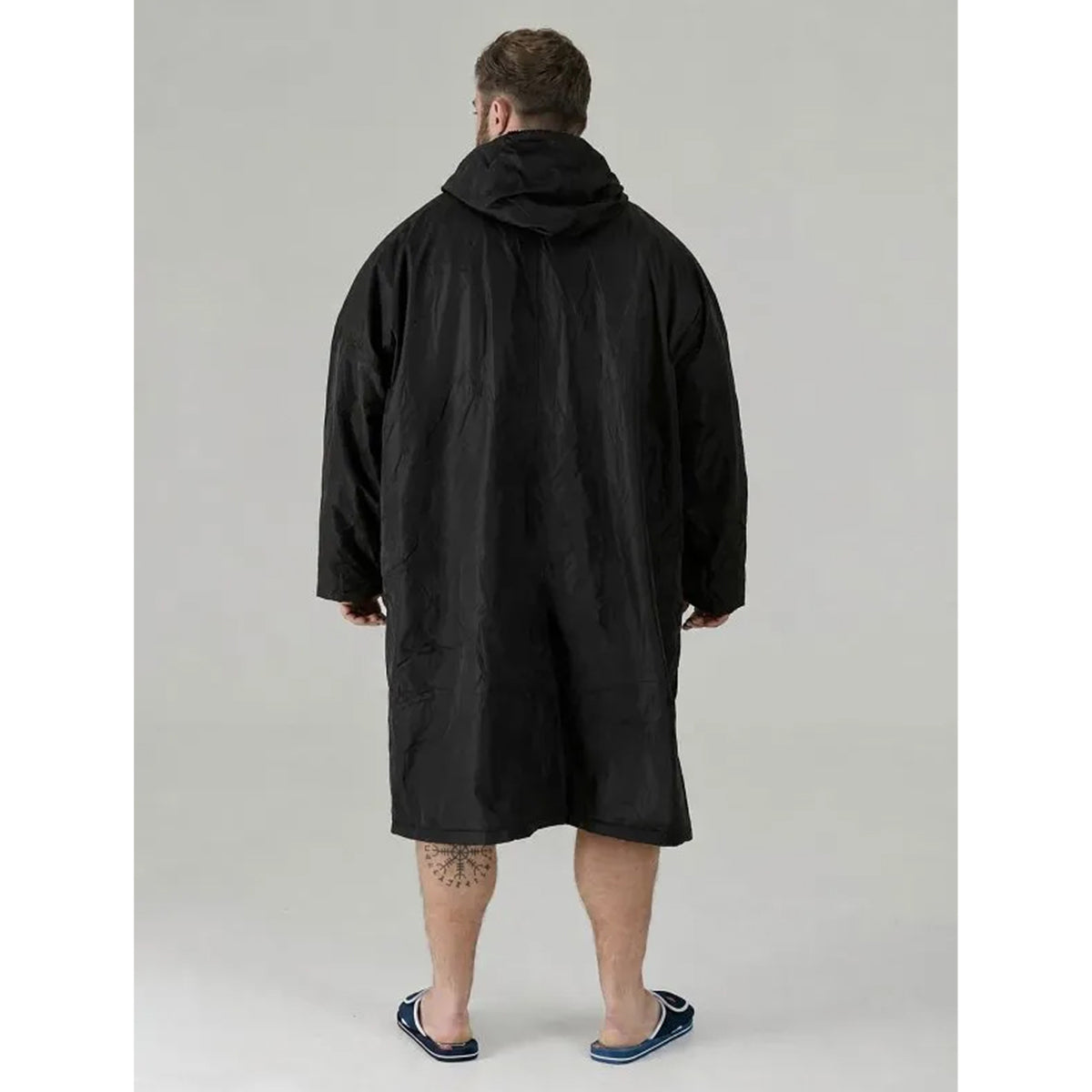 Black - Close up - Duke Mens Webber D555 Sherpa Lined Changing Robe