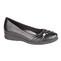 Black - Front - Boulevard Womens-Ladies Sash Vamp Wedge Casual Shoes