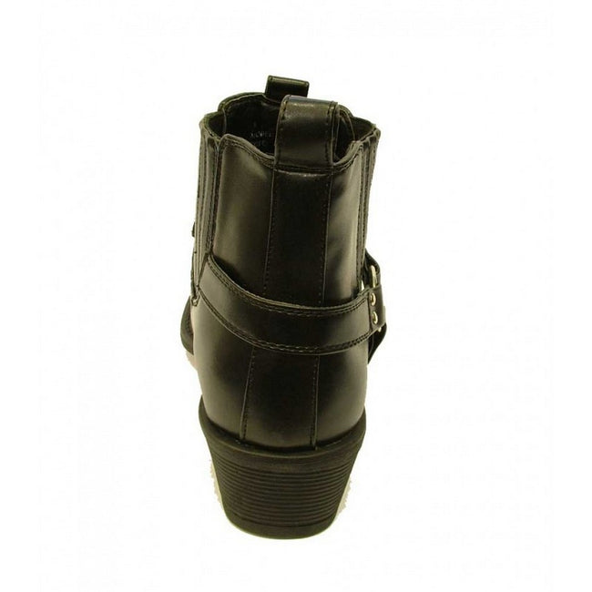 Black - Close up - US Brass Mens Eastwood Cowboy Ankle Boots