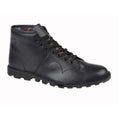Black - Front - Grafters Mens Original Coated Leather Retro Monkey Boots