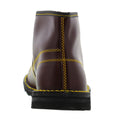 Wine - Back - Grafters Mens Original Coated Leather Retro Monkey Boots