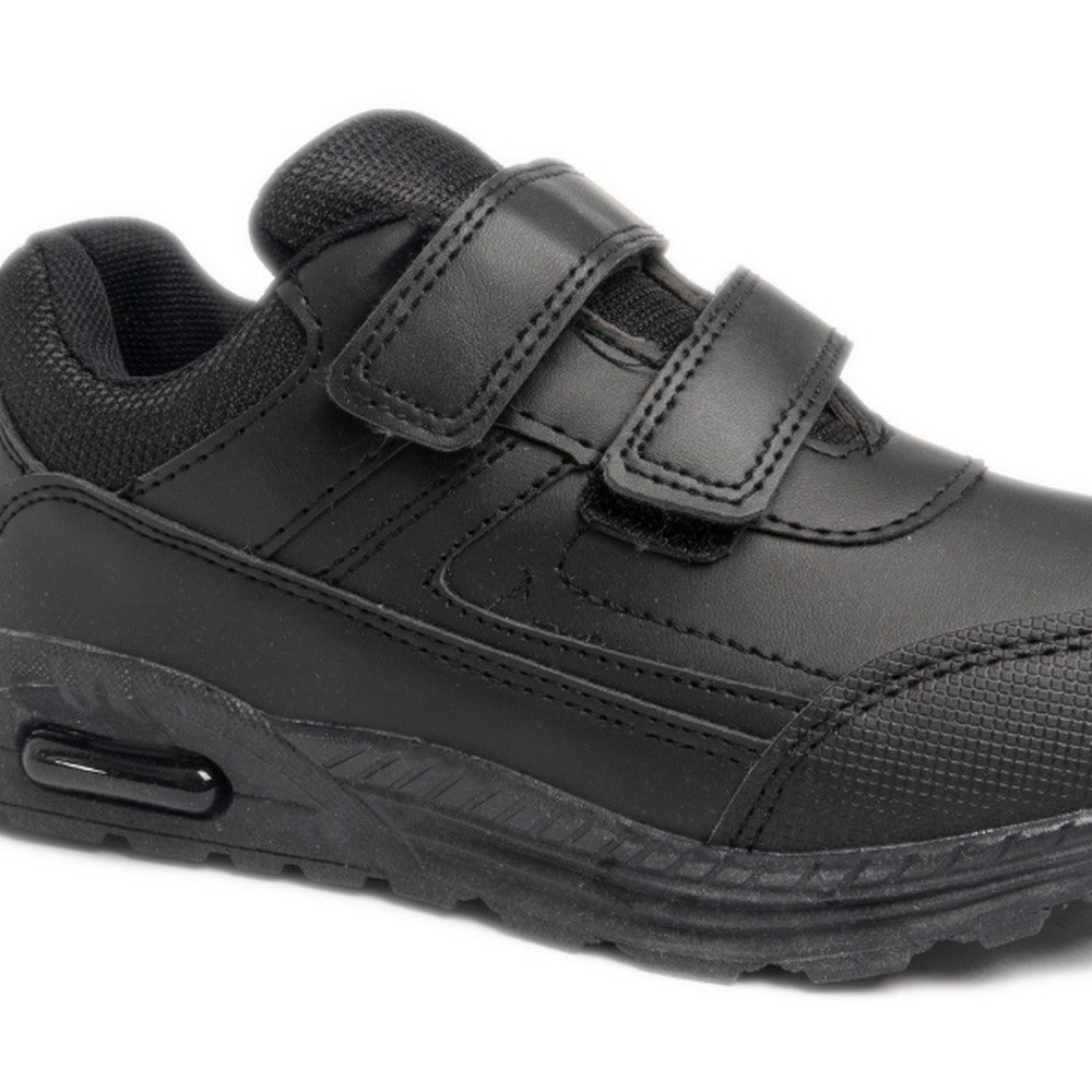 Black - Close up - Dek Boys Felix Touch Fastening Trainers