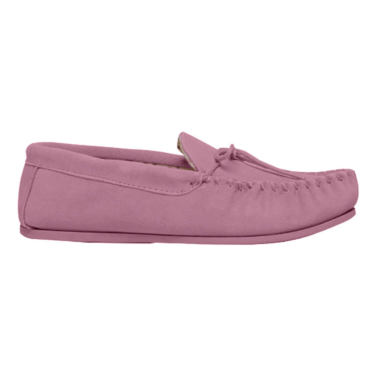 Pink - Side - Mokkers Womens-Ladies Lily Slip On Slippers