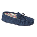 Navy - Front - Mokkers Womens-Ladies Lily Slip On Slippers