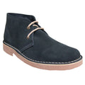 Navy - Front - Roamers Mens Real Suede Unlined Desert Boots