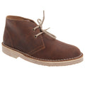Brown - Front - Roamers Childrens Unisex Unlined Distressed Leather Desert Boots