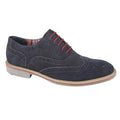 Navy - Front - Roamers Mens 5 Eye Oxford Brogue Shoes