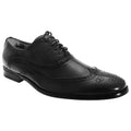 Black - Front - Goor Mens Leather Lace-Up Oxford Brogue Shoes
