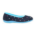 Blue-Turquoise - Back - Sleepers Womens-Ladies Isla Dotted Ballerina Memory Foam Slippers