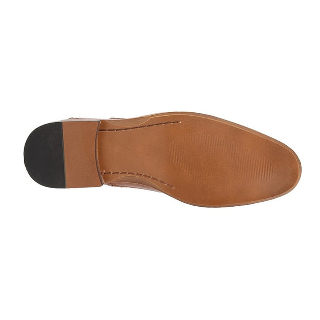 Oxblood - Side - Goor Mens 5 Eye Wing Capped Oxford Brogues