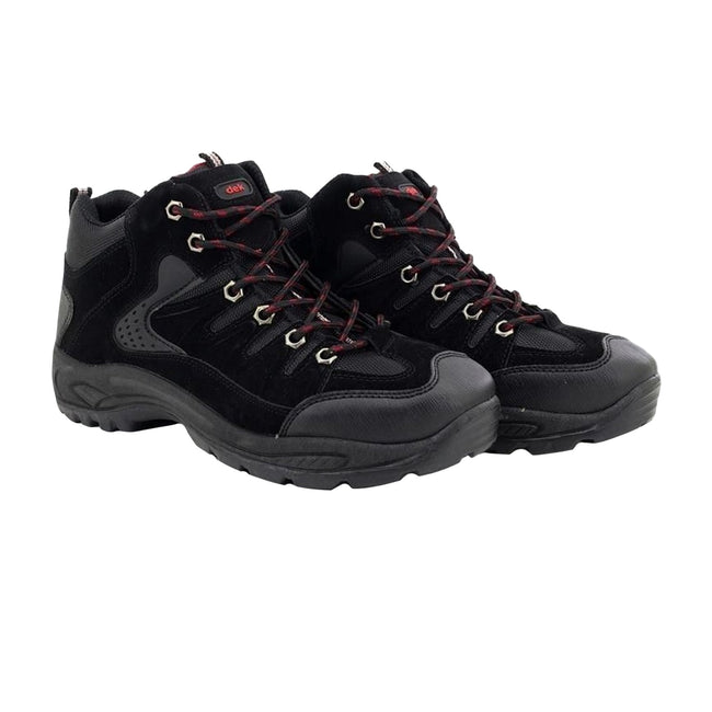 Black - Pack Shot - Dek Mens Ontario Lace-Up Hiking Trail Boots