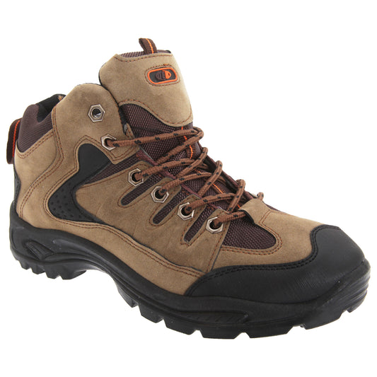 Khaki - Front - Dek Mens Ontario Lace-Up Hiking Trail Boots