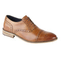 Tan - Front - Roamers Mens Leather Brogue