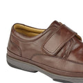Brown - Side - Roamers Mens Leather Wide Fit Touch Fastening Casual Shoes